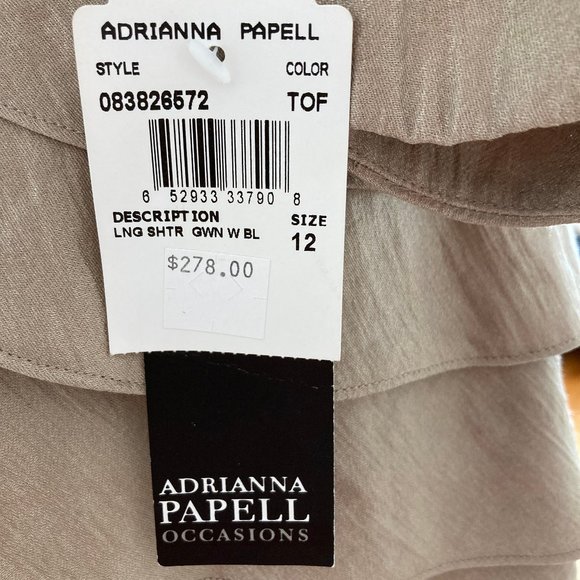 Adrianna Papell NWT Dress SALE! Full Length w/ Jacket  Formal Events, size 12 - Picture 9 of 15